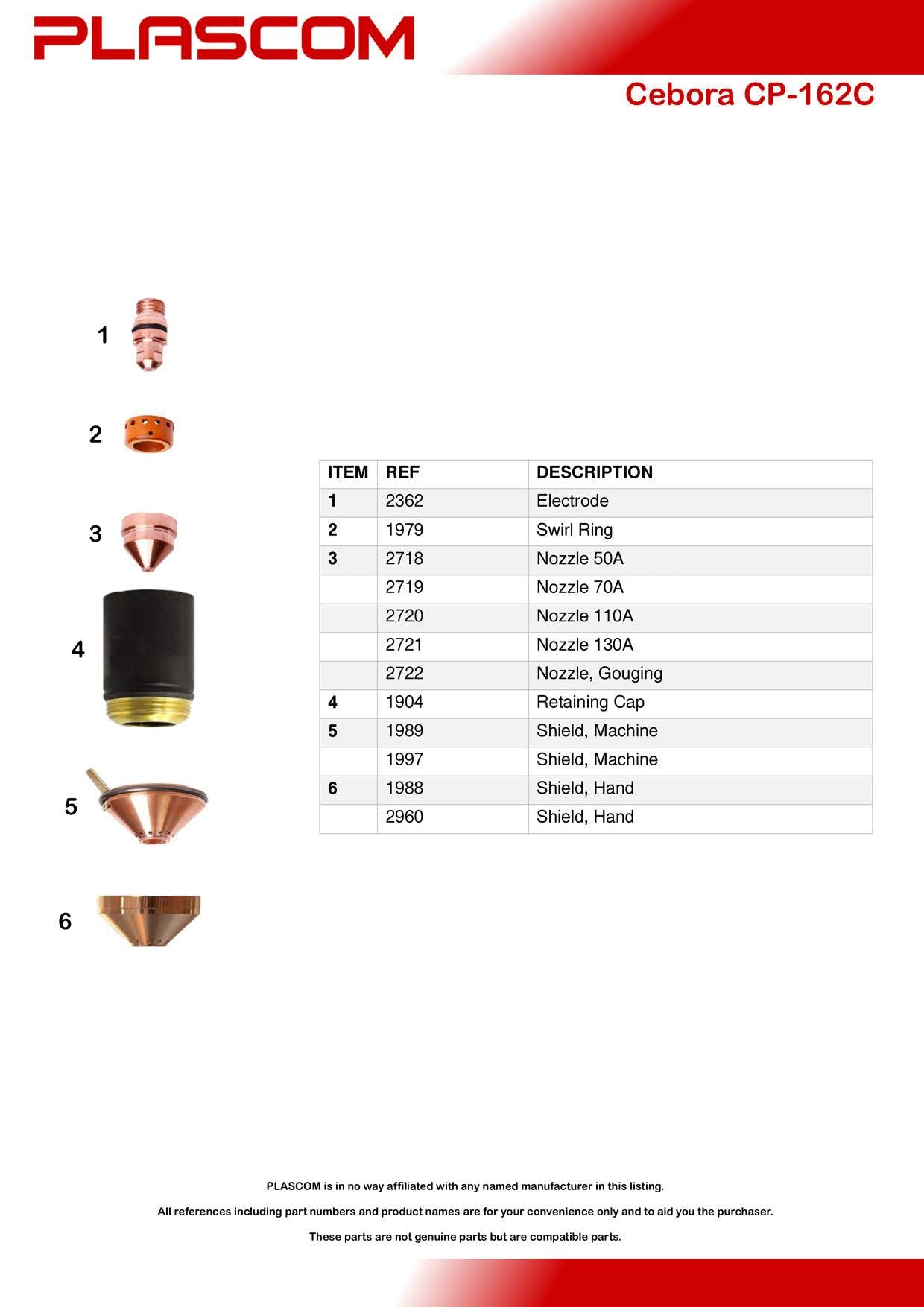 2362 - Cebora CP-162C Electrode Pack of 5