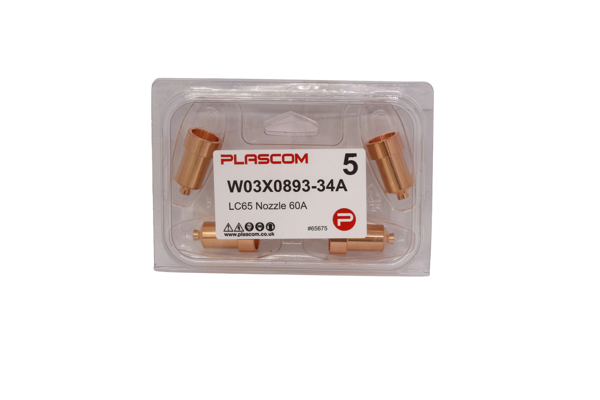 W03X0893-34A (KP2844-7) Tomahawk LC65 Nozzle, Shielded 60A Pack of 5